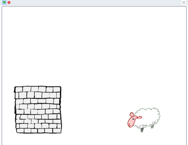 овца и стена урок по детскому программированию на Scratch